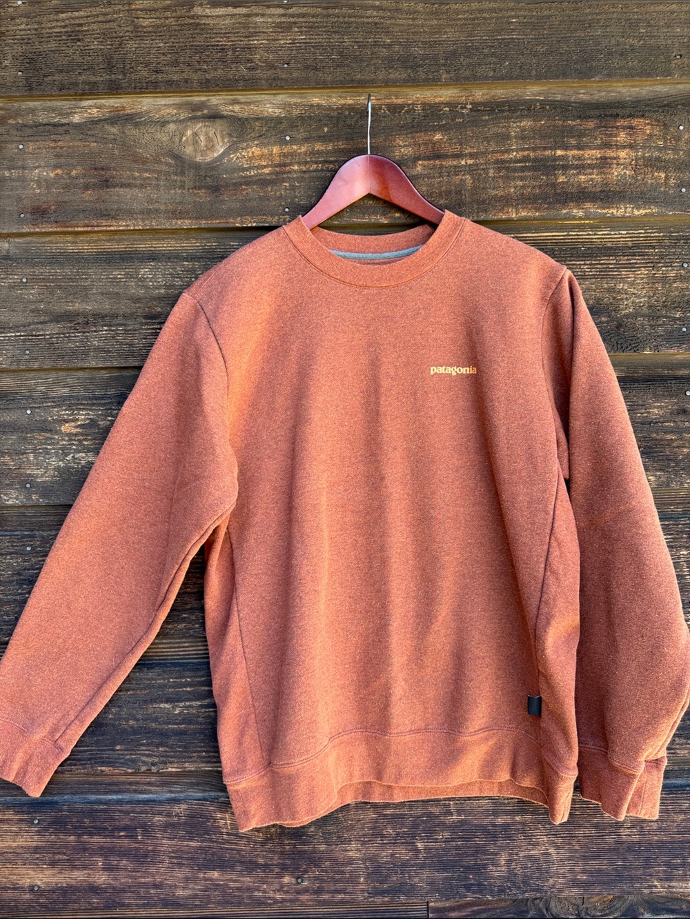 Patagonia Men’s Crewneck Sweatshirt in Rust Orange - Picture 8 of 8